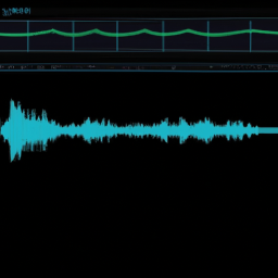 Stylized placeholder waveform and timeline for a reference track