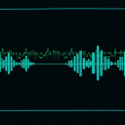 Stylized placeholder waveform and timeline for an uploaded track